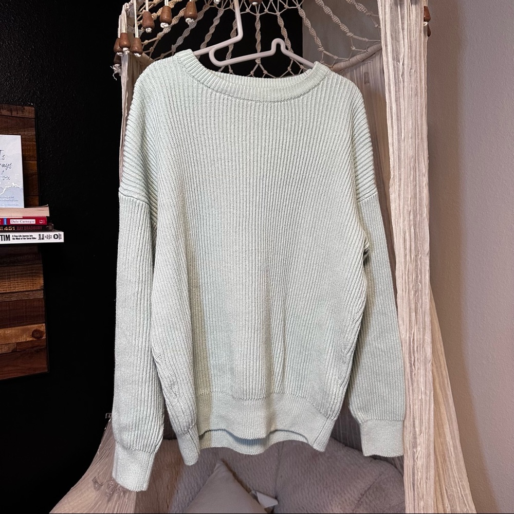 Zara mint green knit style sweater